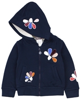 Boboli Little Girls Fleece Jacket with Floral Print