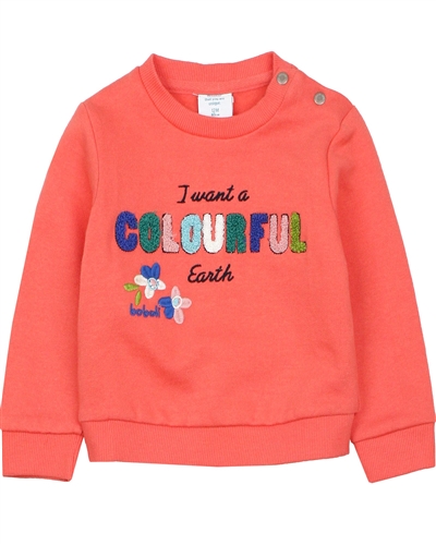 Boboli Little Girls Sweatshirt with Embroidery