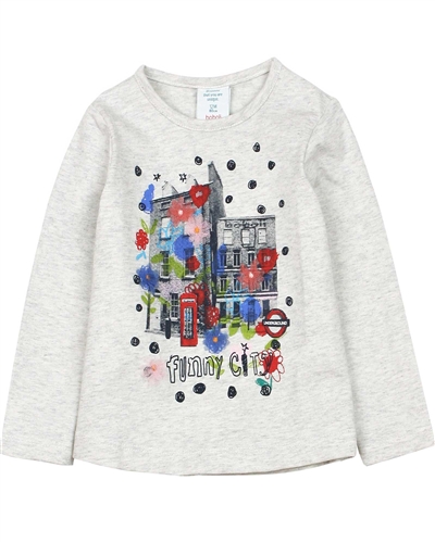Boboli Little Girls T-shirt with City Print