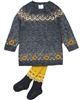 Boboli Little Girls Fair Isle Knit Dress with Tights