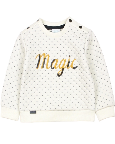 Boboli Little Girls Diamond Quilted Sweatshirt