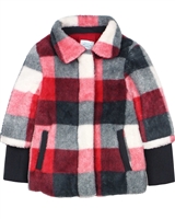 Boboli Little Girls Check Sherpa Fleece Coat