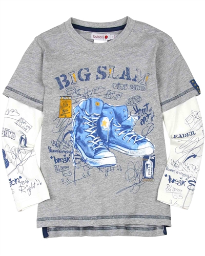 Boboli Boys Layered Look T-shirt with Boots