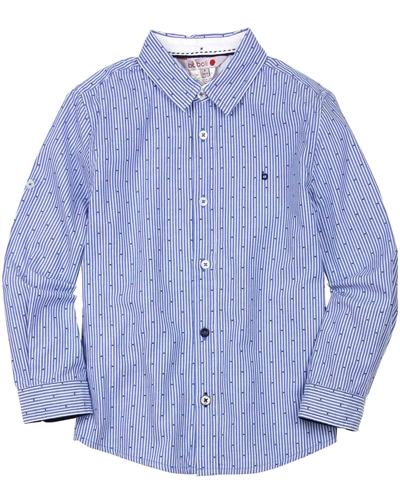 Boboli Boys Long Sleeve Striped and Dots Shirt