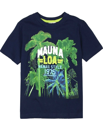 Boboli Boys Beach T-shirt with Palms Print