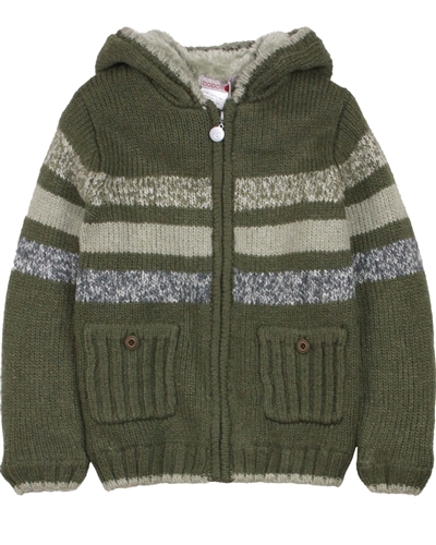 Boboli Boys Knit Cardigan with Sherpa Fleece