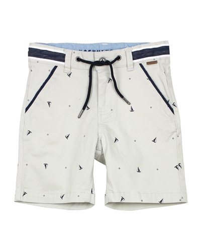 Boboli Boys Poplin Shorts in Yachts Print