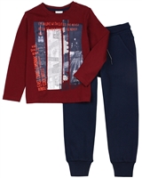Boboli Boys T-shirt with City Print and Sweatpants Set