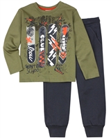 Boboli Boys T-shirt with Snowboards Print and Sweatpants Set