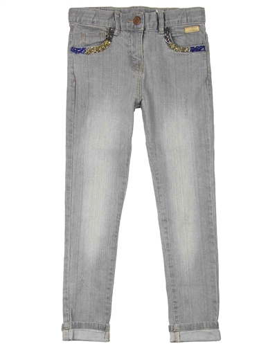 Boboli Denim Pants with Beads