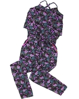 Boboli Girls Jumpsuit in Tropical Flowers Print