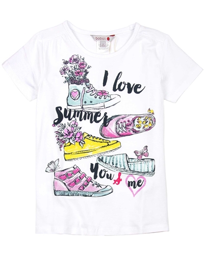Boboli Girls T-shirt with Summer Sneakers Print