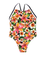 Boboli Girls One-piece Swimsuit in Tropical Flowers Print