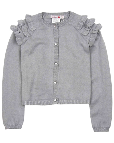 Boboli Knit Cardigan with Ruffled Shoulders