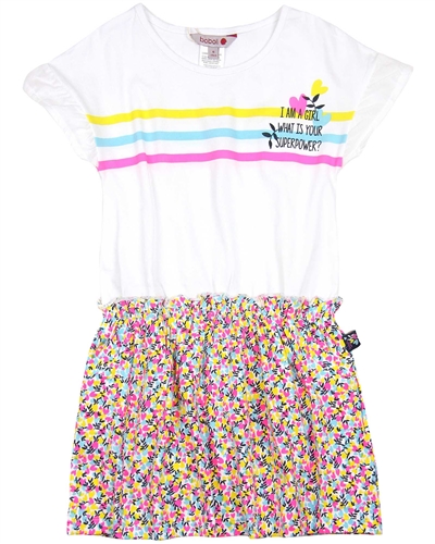 Boboli Girls Jersey Dress in Small Floral Print
