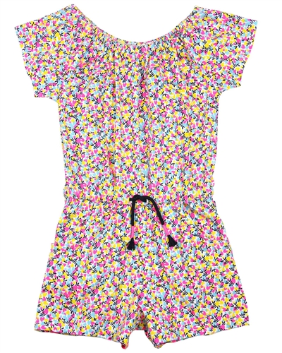 Boboli Girls Jersey Romper in Small Floral Print