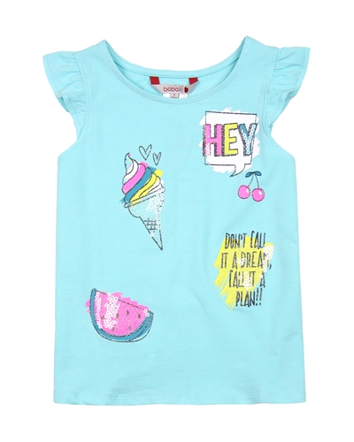 Boboli Girls Top with Shoulder Flounces