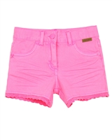 Boboli Girls Twill Shorts in Fluo Pink