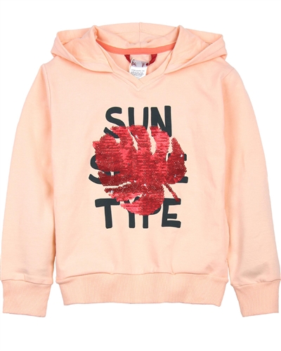 Boboli Girls Hooded Sweatshirt with Sequin Applique