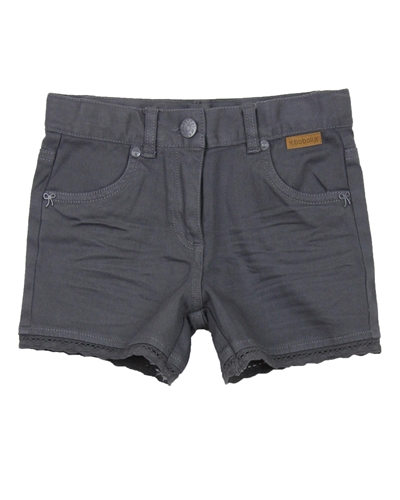 Boboli Girls Twill Shorts in Dark Grey