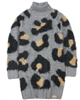 Boboli Girls Knit Sweater Dress in Cheetah Print