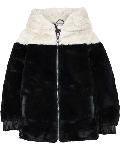Boboli Girls' Short Faux Fur Coat