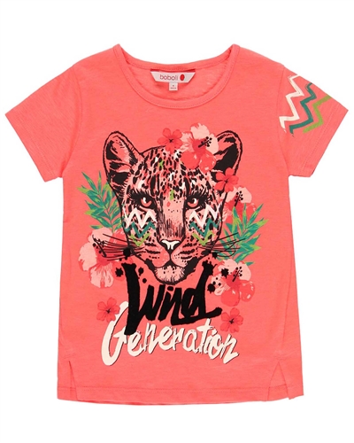 Boboli Girls T-shirt with Cheetah Print
