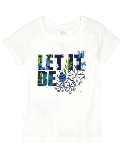 Boboli Girls T-shirt with Embroidered Sleeves