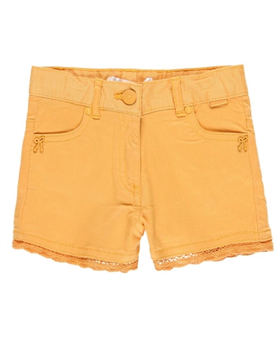 Boboli Girls Twill Shorts with Lace Trim