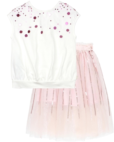 Boboli Girls Embellished Top and Tulle Skirt Set
