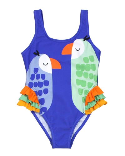 Boboli Girls One-piece Swimsuit with Parrots