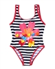 Boboli Girls One-piece Striped Swimsuit with Flower