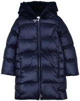 Boboli Girls Quilted Coat with Faux Fur