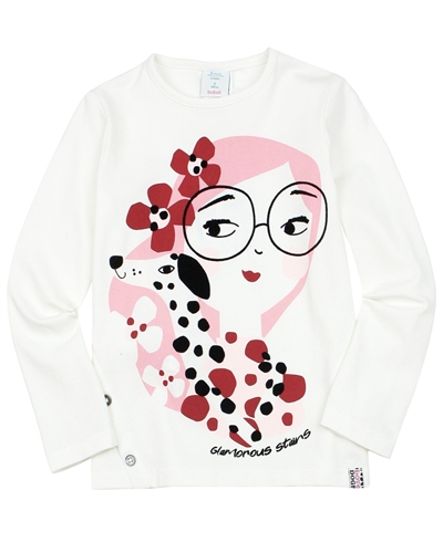 Boboli Girls T-shirt with Dalmatian Print