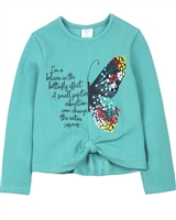 Boboli Girls Jacquard Knit Top with Butterfly