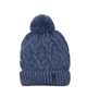 Barbaras Boys' Cable Knit Hat in Blue with Pompom