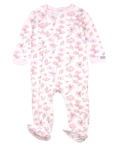 COCCOLI Baby Girls Zipper Footie in Floral Print