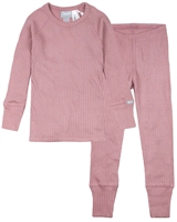COCCOLI Girls' Rib Jersey Pyjamas Set in Pink