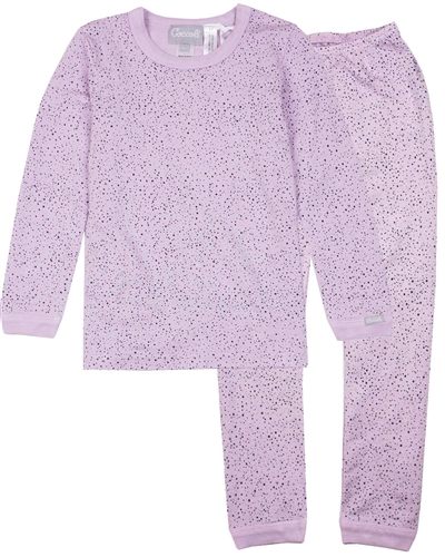 COCCOLI Girls' Pyjamas Set in Spot Print Lavender