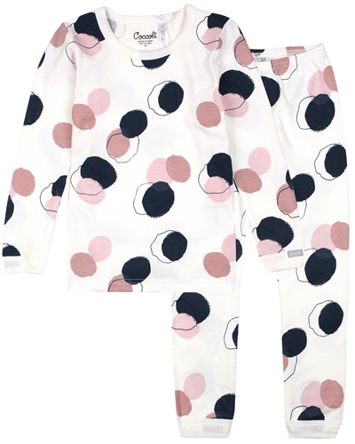 COCCOLI Girls' Pyjamas Set in Spot Print Pink