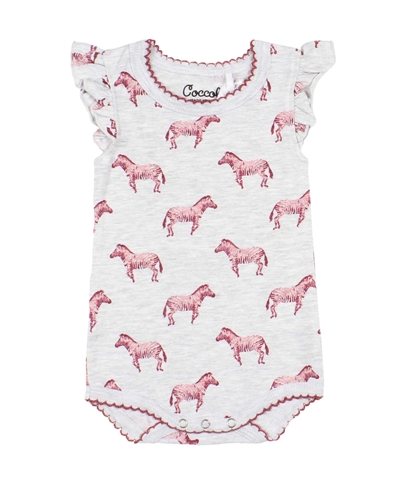 COCCOLI Baby Girls Romper in Zebra Print