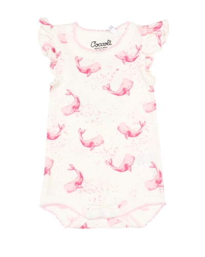 COCCOLI Baby Girls Romper in Whales Print