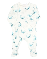 COCCOLI Baby Boys Zipper Footie in Whales Print
