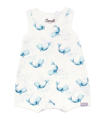COCCOLI Baby Boys Romper in Whales Print