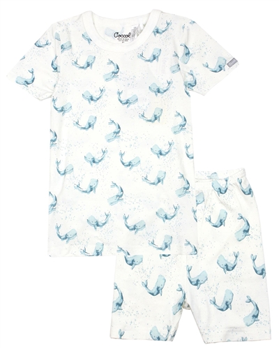 COCCOLI Boys Shorts Pyjamas Set in Whales Print