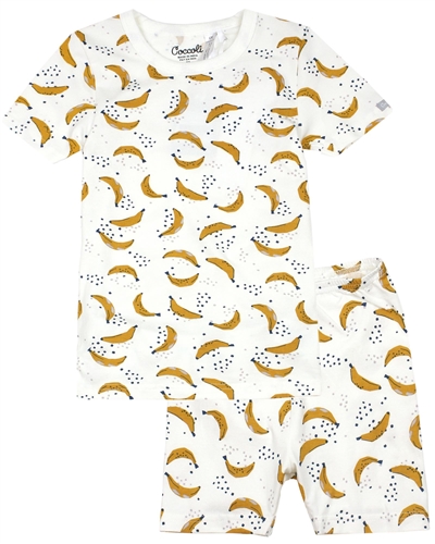 COCCOLI Girls Shorts Pyjamas Set in Bananas Print