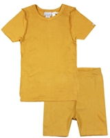 COCCOLI Girls Rib Jersey Shorts Pyjamas Set in Mustard