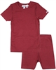 COCCOLI Girls Rib Jersey Shorts Pyjamas Set in Garnet