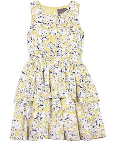 Creamie Girl's Tiered Sundress in Floral Print
