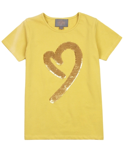 Creamie Girl's T-shirt with Reversible Sequin Applique